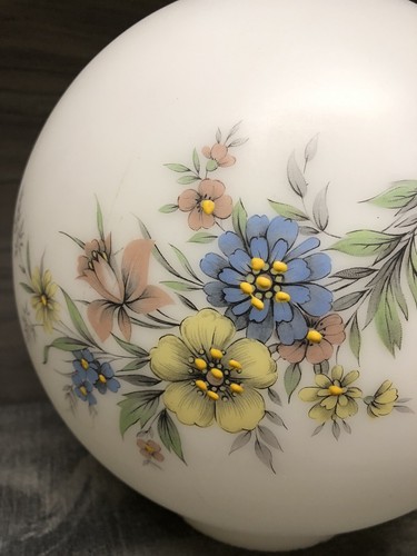 Viktorianischer Lampenschirm Bankettsalon Blumenmuster satiniert Glaskugel Bradley Hubbard 9 Zoll - Bild 5 von 16