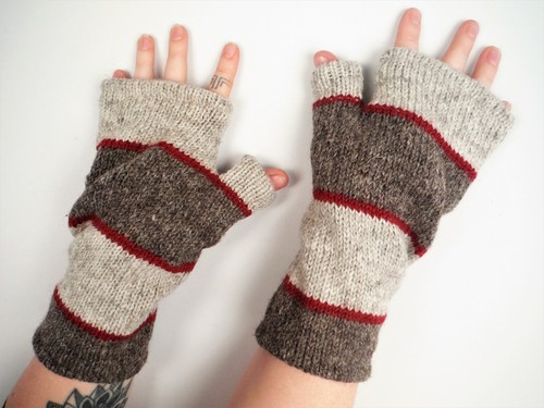 Fleece Lined Knitted Wool Wrist Warmers Unisex Boho Hippie Fingerless Gloves - Picture 46 of 141