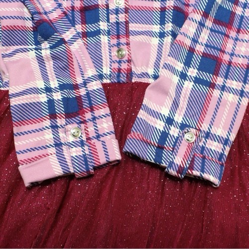 LILT Girls 3/4 Sleeve Shirt Dress - Picture 6 of 9