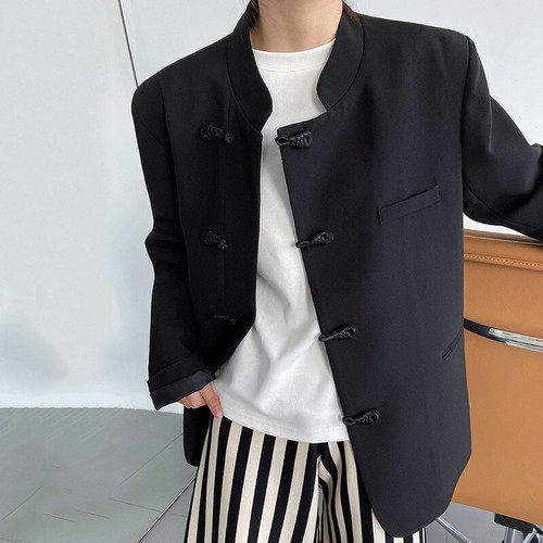 Office Lady Blazer Jacket Suits Coat Long Sleeve Business Workwear Vintage Style - Picture 3 of 20