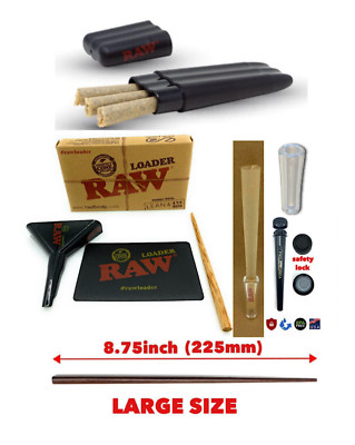 raw LEAN 1/4 size cone loader+raw three tree case+glass tip+tube+wooden poker