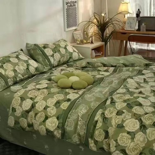 3/4pcs Kawaii Style Bedding Set Floral Bed Flat Sheet Pillowcase Home Textile - Bild 44 von 48