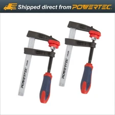 POWERTEC 4 inch F Clamp, Heavy Duty Bar Clamps, F Style, 330 lb - 2PK (71591)
