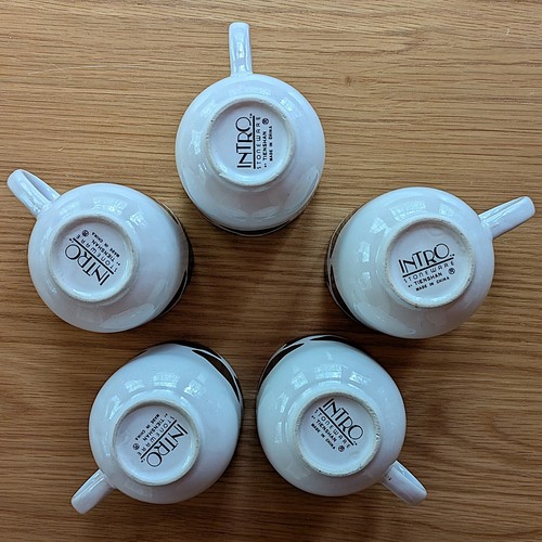 Tienshan Holstein Cow Print Mug Set of 5 - Farmhouse Stoneware, Vintage Style - Picture 4 of 8