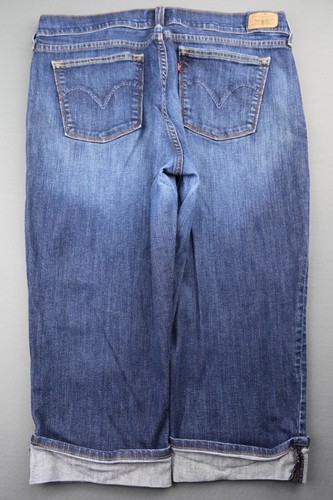 Damen 2010 Levi's 515 Capri Jeans Bündchen Used Stretch Größe 14 (34x18) - Bild 7 von 10