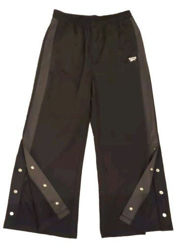 Reebok Womens Drawstring Polyester Wide Leg Athletic Casual Team Pant Black Sz L - Picture 11 of 11