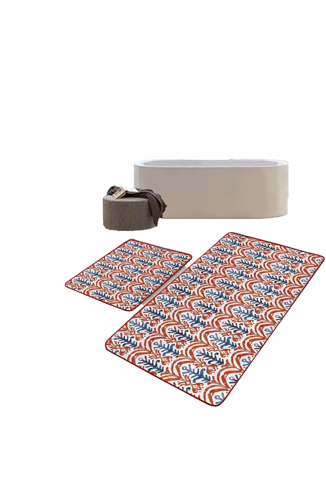 Rectangle Multicolor Velvet Bath Mats, Rugs & Toilet Covers