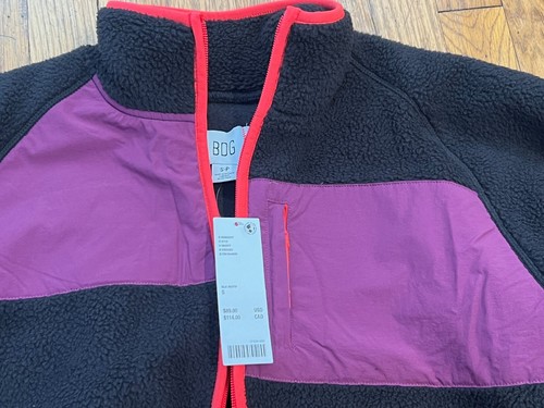 Urban Outfitters BDG Bruce Fleece Spliced Zip Up Jacket Size Small Black Multi - Picture 3 of 3