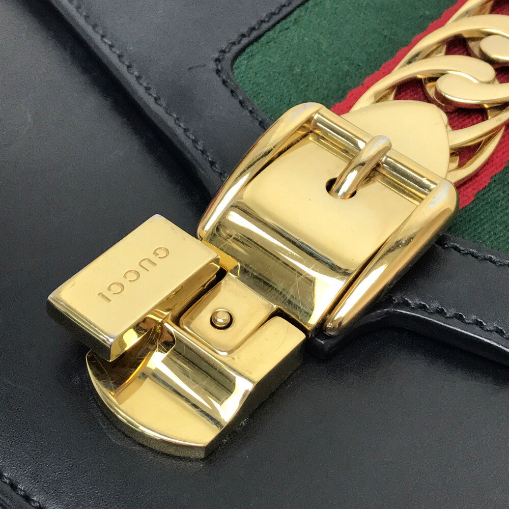 GUCCI Sherry line Silvi Small Ribbon Shoulder Bag Black GUCCI Sherry line Silvi Small Ribbon Shoulder Bag Black