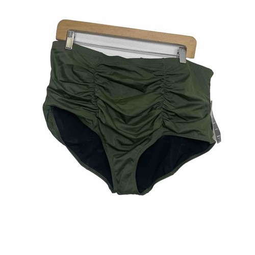 Torrid Größe 2 Bauchkontrolle Hochhaus gerissen Schwimmunterteil Jäger grün neu mit Etikett