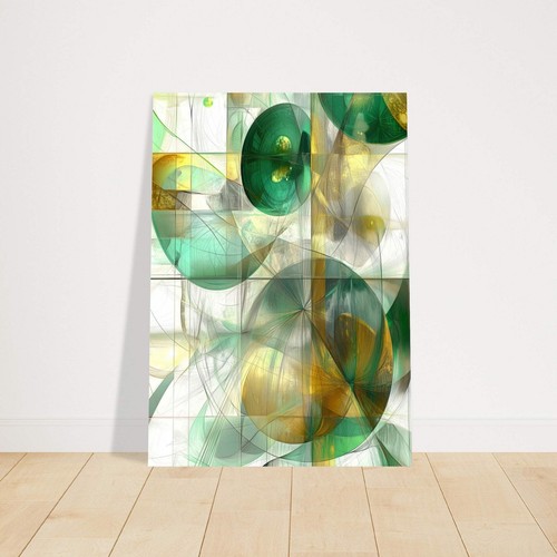 Emerald Light: 3D Abstract Art in Pastel Greens and Golden Hues - Picture 5 of 42