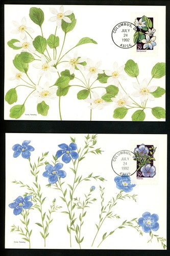 US FDC #2647-2696 Fleetwood Maximum Card 1992 OH States Wildflowers Plants 50 - Picture 3 of 12