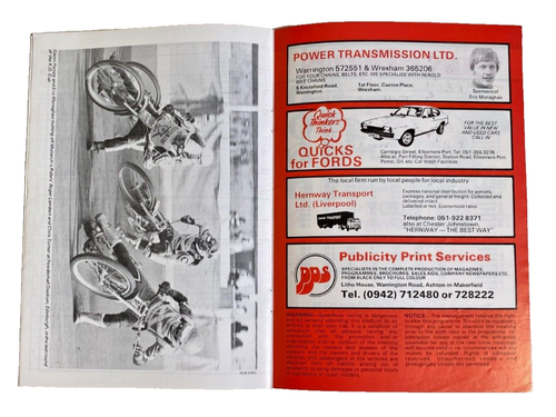 Ellesmere Port Gunners v Berwick Bandits Speedway Programm 30.7.82 - Bild 6 von 8