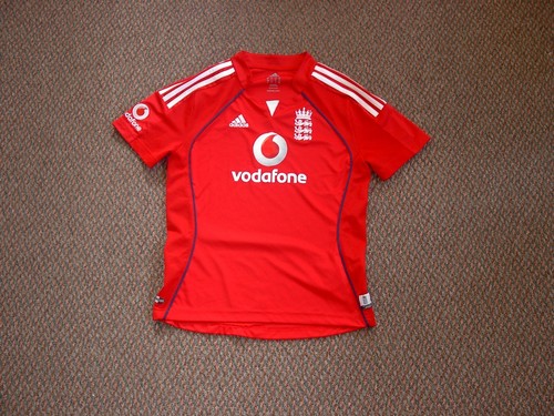 Adidas Retro England 1 day International Cricket Shirt/top/jersey/ladies size 14