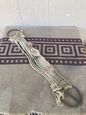 Vintage Distressed Horse Cinch/Belt Strap 27”  Braided Metal Loops Rustic Decor