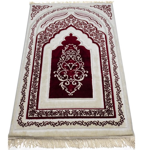 Modefa Turco Islámico Lujo Ortopédico Acolchado Espuma Cojín Alfombra de Oración Rojo Rico - Imagen 4 de 5