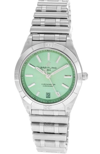 BREITLING Chronomat Automatic SS 36MM Green Dial Men's Watch A10380101L1A1 - Picture 4 of 6