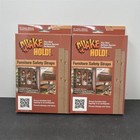 Earthquake Quake Hold Furniture Safety Straps NEW Oak Color *2 Pack*