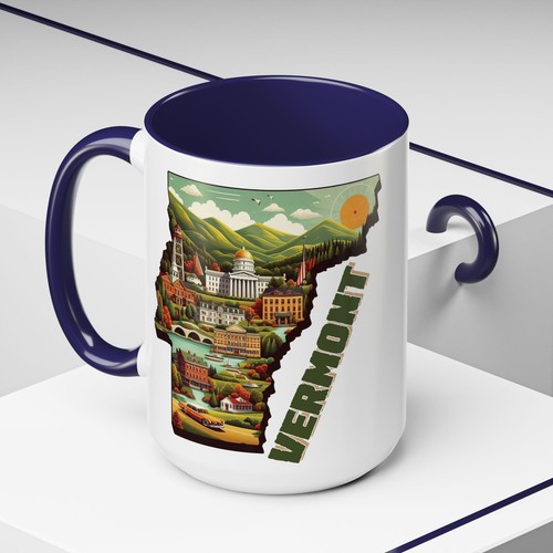 Coffee Mug, Vermont Souvenir Cup, USA States Gift, Traveler Mug, VT Travel Mug - Picture 9 of 17