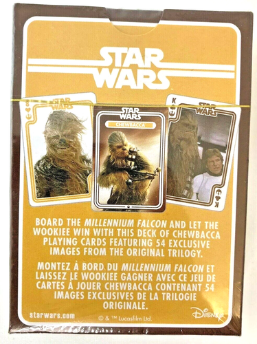 STAR WARS CHEWBACCA Playing Cards~52 Card Deck~ Lucasfilm~ Disney~ New/Sealed - Picture 2 of 2