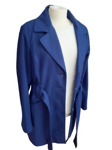 Merona lila violett kurzer Trenchcoat Gürtel Knöpfe gefüttert L/Large/12/14 Wolle - Bild 4 von 12