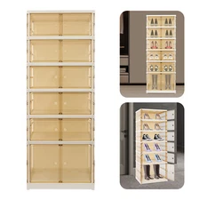 12 Pairs Dustproof Shoe Storage Rack Organizer Multilayer Shoes Storage Cabinet