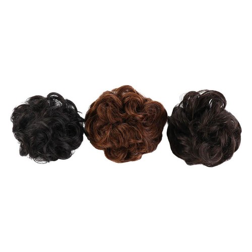 Hair Drawstring Messy Hair Donut Bun Curly Chignon Elastic Band Synthetic hair - Picture 4 of 17