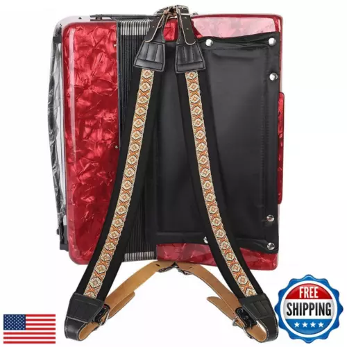 Accordion Straps, Soft Padded Adjustable Accordion Genuine Leather Ends Shoul