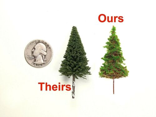 10 pcs ELK RIVER 2" Model Trees BLUE SPRUCE Hand-Painted 15mm 28mm Scenery - Picture 5 of 15