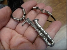 (M-200-F) BARITONE SAXOPHONE NECKLACE pewter PENDANT JEWELRY Selmer Mark VI sax