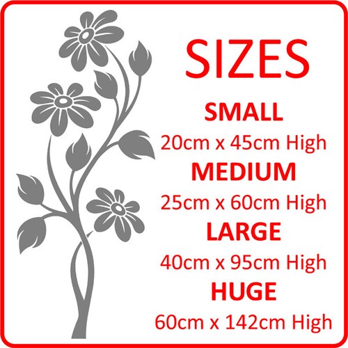French Door Window Stickers / 2 Different Design Flower Stickers N177 - Picture 13 of 14