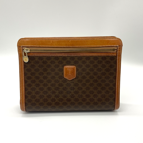 CELINE Macadam Triomphe Clutch bag Purse PVC Leather Authentic