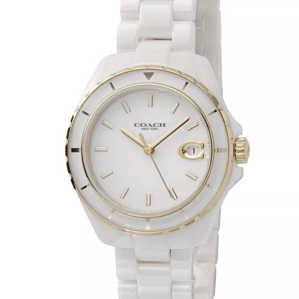 Coach white ceramic watch sale