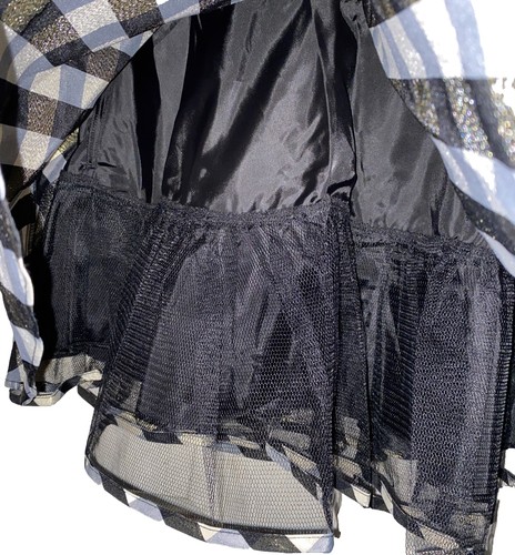 NEW Bonnie Jean Big Girl Long Sleeve Velvet Black Gold Bow Plaid Dress, Sz 10 - Picture 4 of 6