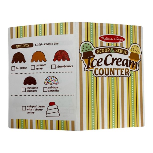 Melissa & Doug Scoop Serve Ice Cream Counter REPLACEMENT Toppings Menu Cup 5 pcs - Picture 2 of 7