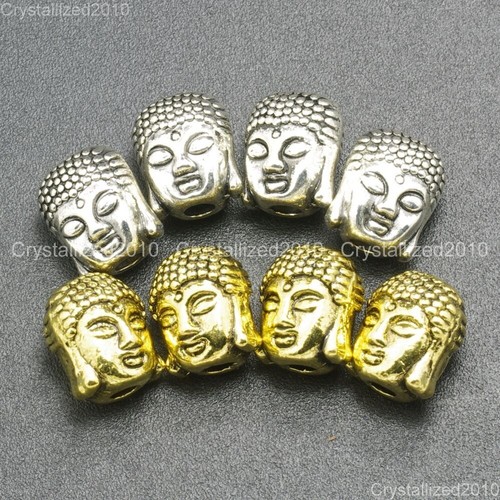 Bracciale con testa di Buddha Shakyamuni in metallo massiccio, perline con... - Foto 9 di 12