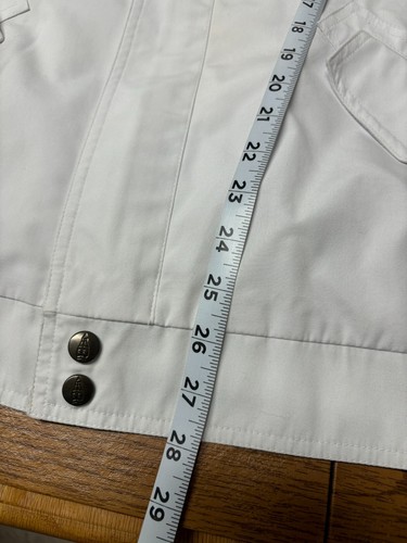 Women's London Fog White Windbreaker Type Jacket 46 Long About a Medium Vintage - Picture 9 of 9