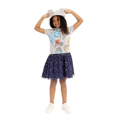 Disney Size 7-8 Girls 100 Years Hooded Dress with Tulle Skirt NWT - Picture 17 of 24
