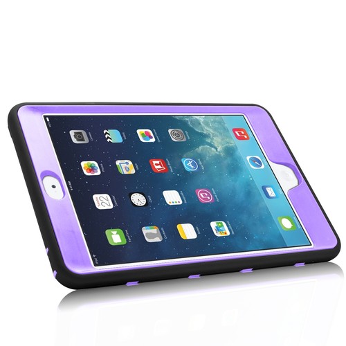 Stoßfeste Hartkunststoff Gummi Abdeckung Etui Ständer für Apple iPad Mini 1/2/3 - Bild 34 von 51