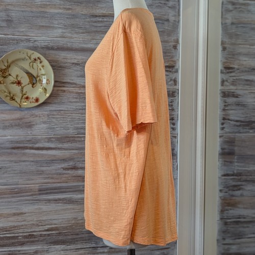 Chico's The Ultimate Tee Pale Orange Large V Neck Top - Picture 2 of 9