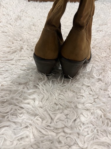 Miss Sixty Monique Brown Suede Leather High Heeled Calf Boots Size 37 US 6.5 - Picture 7 of 12