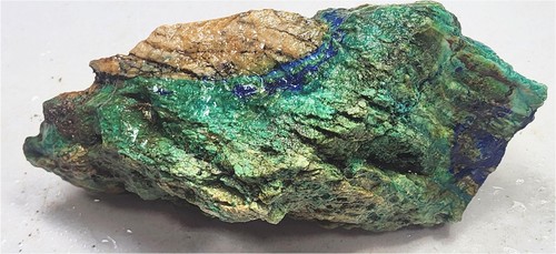 2 Copper Minerals Pieces w Chrysocolla Azurite and Chrysocolla Specular Hematite - Picture 7 of 16