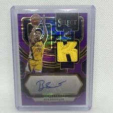 2023-24 Select Ben Sheppard Pacers Rookie RC Purple Pulsar RPA 11/15 Patch Auto