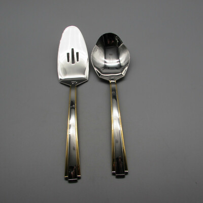 Oneida Stainless Flatware - GOLDEN ETAGE 2pc Entertainment Set USA