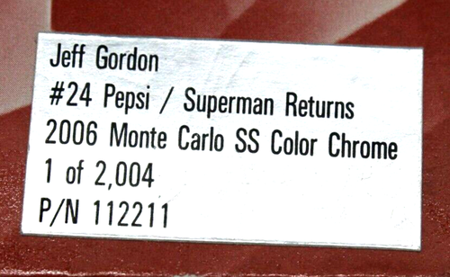 Race Fans 2006 JEFF GORDON #24 Pepsi Superman Returns Color Chrome 1:24 Action - Picture 4 of 14