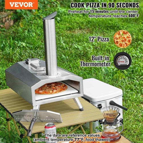 12 in. Portable Outdoor Pizza Oven Tri-Fuel BBQ Oven with Pellet & Charcoal Opti - Picture 2 of 8
