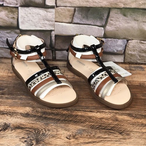 Geox Karly Girls Strappy Gladiator Black Caramel Sandals - UK 10 / EU 28 - New - Picture 24 of 24