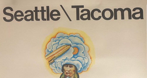 Vintage Lithograph, Continental Airlines Poster for Seattle \ Tacoma Washington - Picture 5 of 7