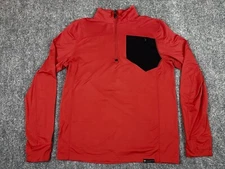 Obermeyer Men’s Flex 1/4 Zip Baselayer Size Large Red Pullover Performance