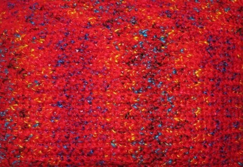 New Handmade Pillow - Fractured Flag - Red Blue American Crochet 12x16 in Boho - Picture 4 of 4